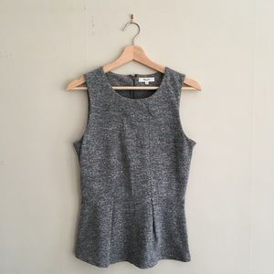 Madewell Peplum Sleeveless Top Heather Grey Size S